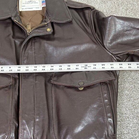 Vintage Schott 674 NYC Flight Bomber Leather Jacket w/ Quilted Lining Size 42 - Picture 5 of 12